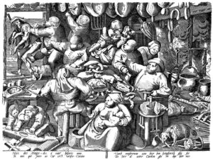 Pieter Brueghel d. Ä. (um 1525-1569): Die fette und die magere Küche (1563